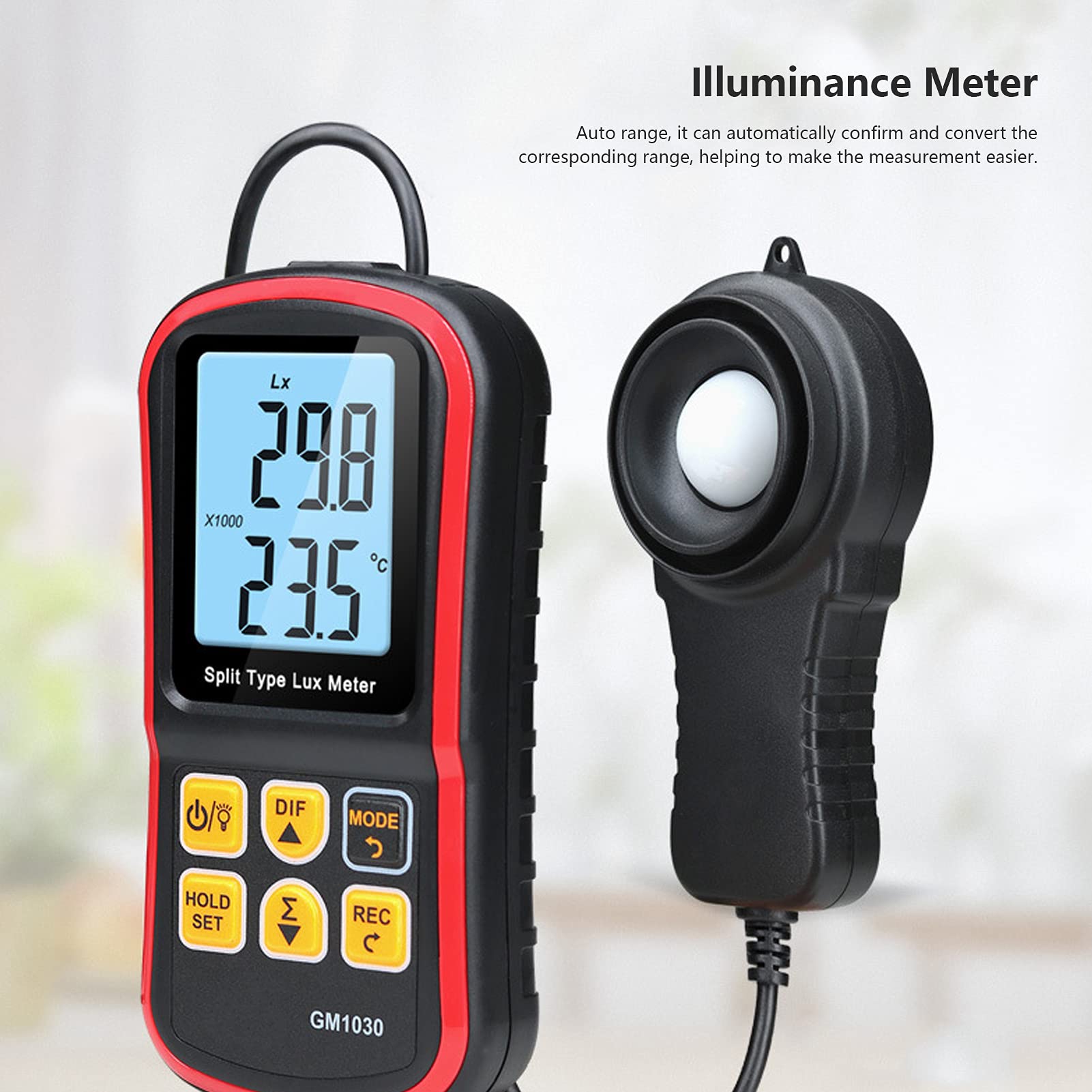 Luxmetro Professionale, Misuratore di Luce Digitale ad Alta Precisione 0-200.000 Lux, Misuratore di Illuminamento Portatile con Data Storage per Ispezione Industriale