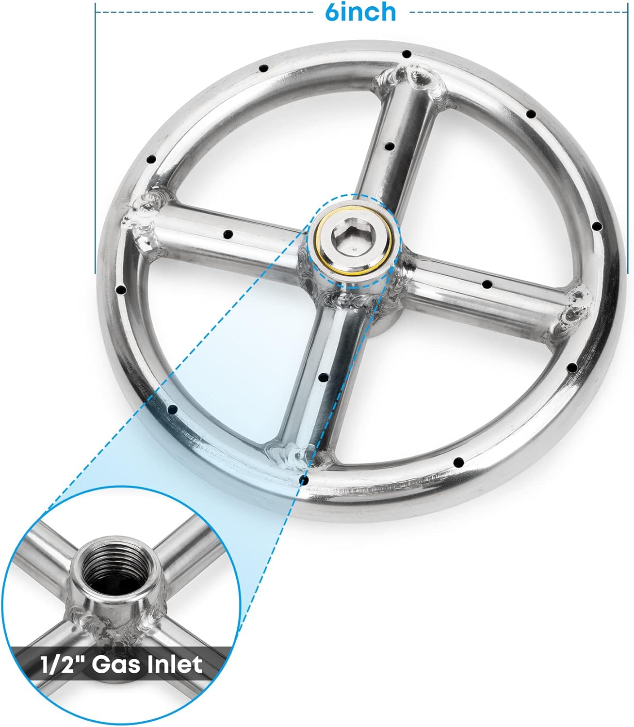 Stanbroil LP Propane Gas Fire Pit Stainless Steel Burner Ring