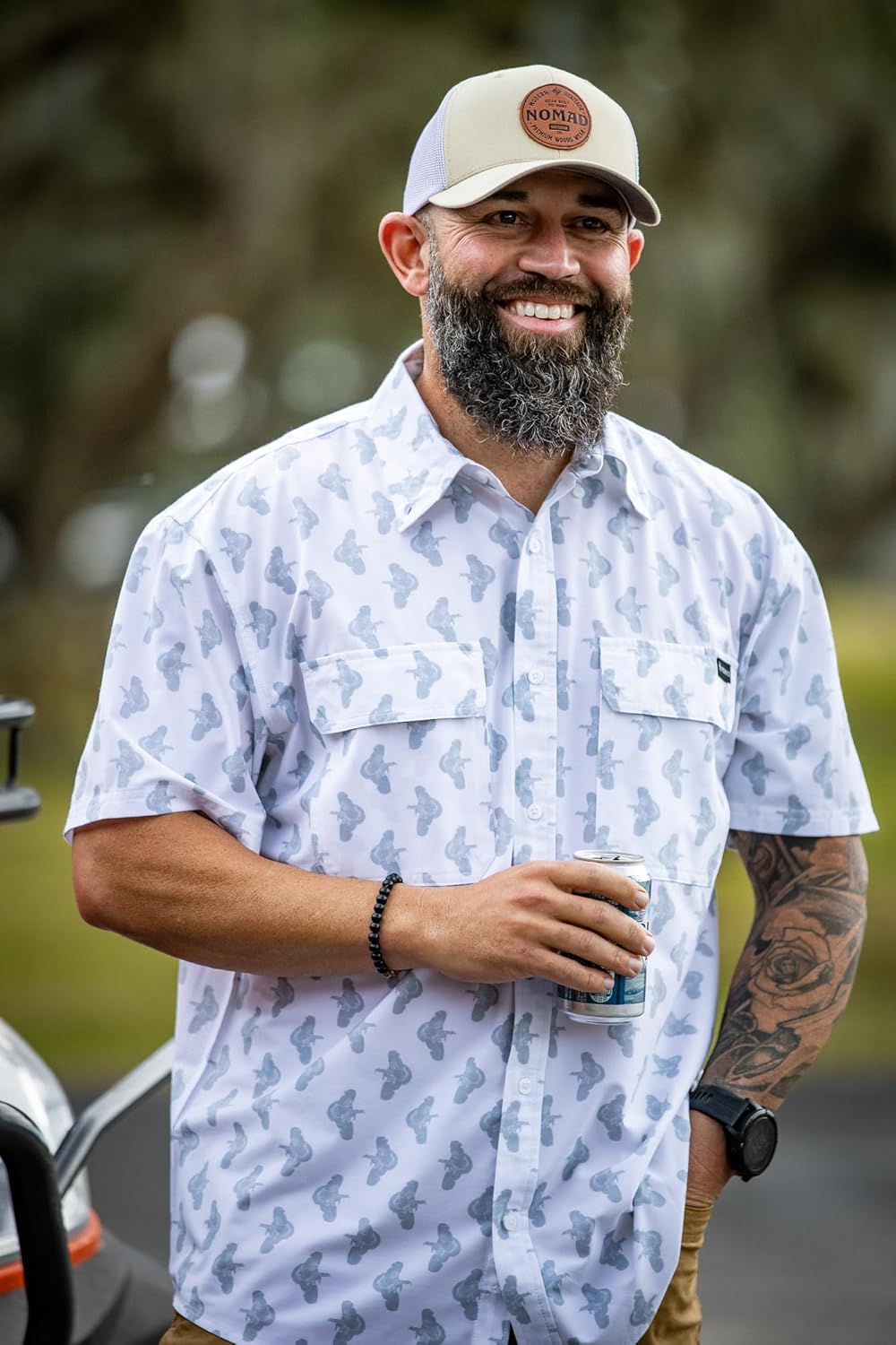 Nomad Men's Huntley Short Sleeve Button Down Hunting Lifestyle Shirt, White, Large - Image 5