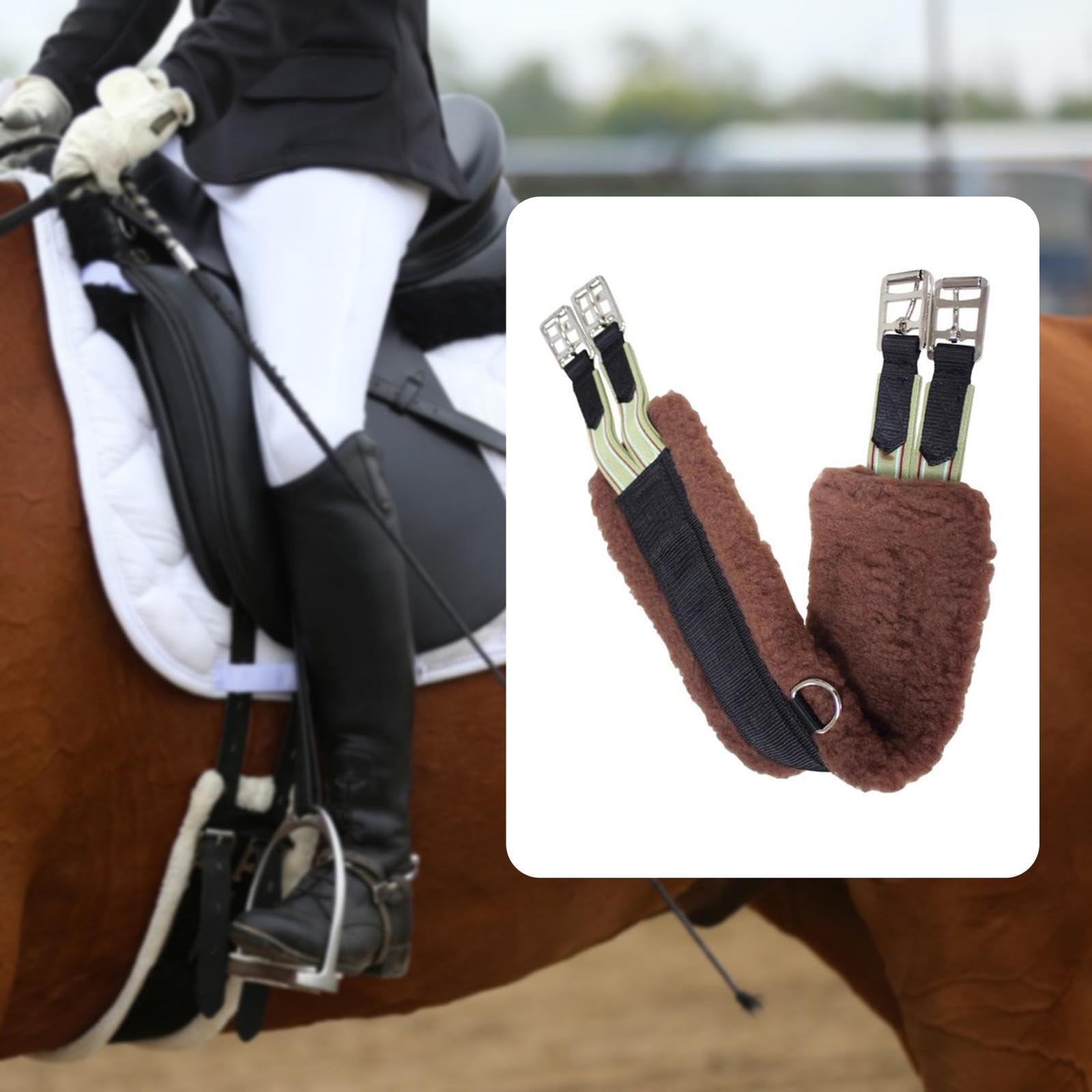 Cincha para Caballo Cincha para Montura Cincha Transpirable Cincha para Equitación con Hebilla de Acero Inoxidable Y Diseño Liviano Adecuada para Pase