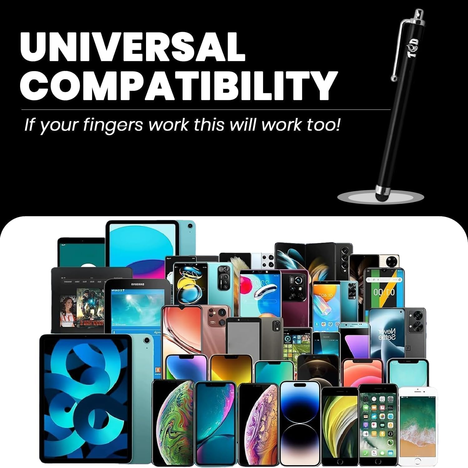 TCD スタイラスペン iPad用 500本パック 高精度ユニバーサル静電容量バルクデジタルスタイラスペン &ndash; iPhone、タブレ