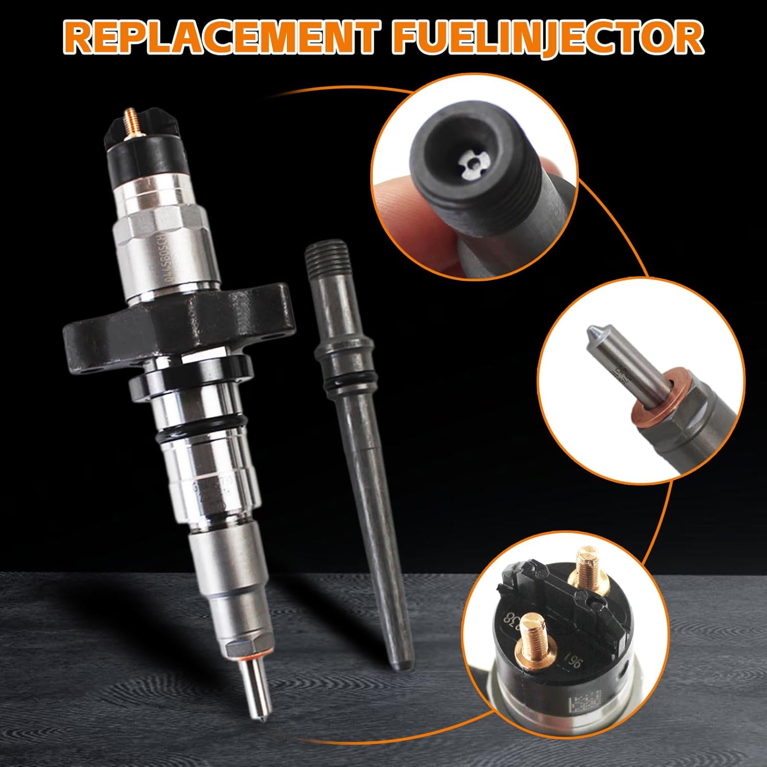 0445120238 6pcs Diesel Fuel Injectors Diesel Common Rail Fuel Injectors & Connector Tubes 0986435505 for Pick-up Truck Ram Trucks 5.9L Replaces 2J-302, 3968158, 445120208, 4940051, 5135790AC