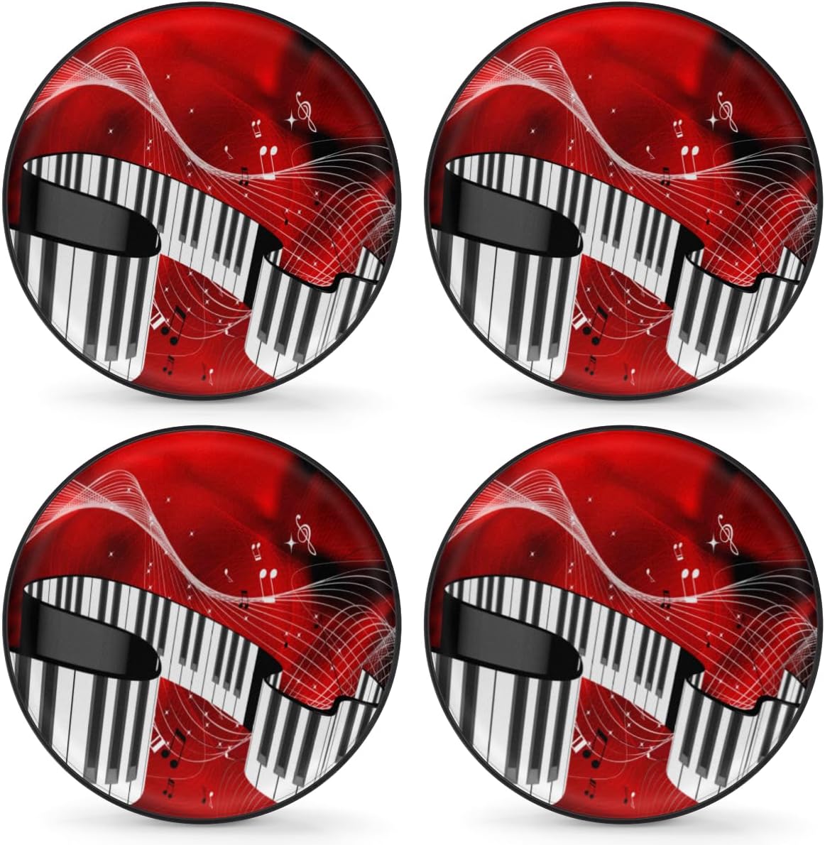 Musical Note Tire Covers Portable Spare Tire Cover Soft Durable Waterproof Dustproof Set of 4 Bags 14 Inches for Car Truck SUV Trailer Camper