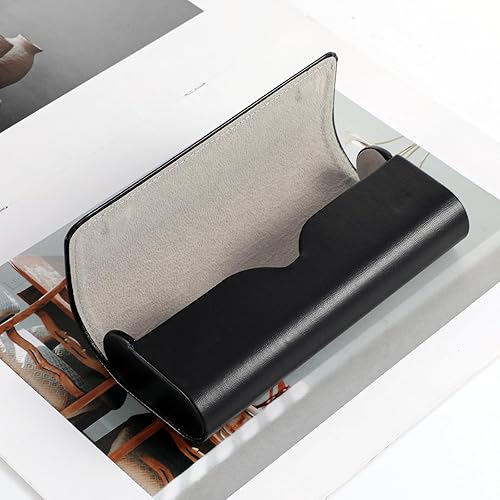 Vista 5 de Estuche rígido para gafas, 1 funda portátil para lentes de sol, ligera, de piel sintética, para gafas
