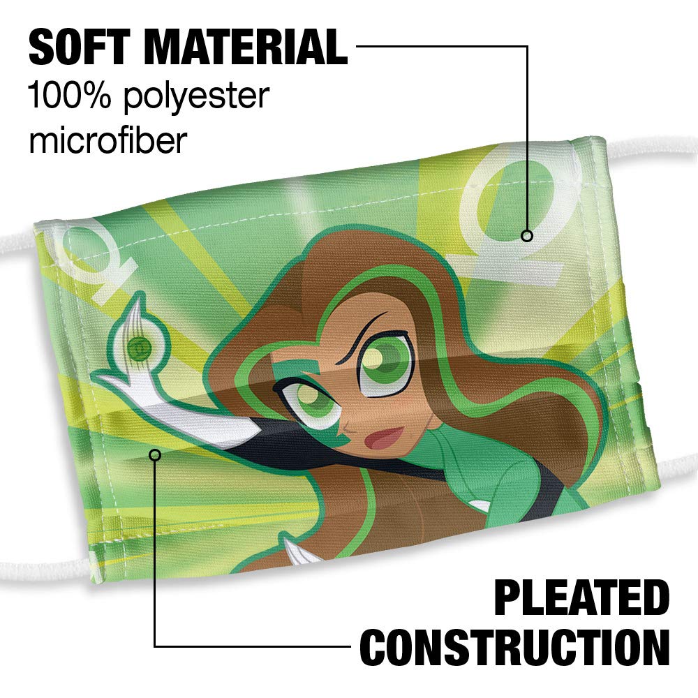Popfunk DC Super Hero Girls Kids Green Lantern Pattern 1-Ply Reusable Face Mask Covering