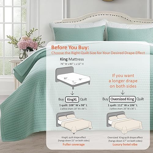 Vista 182 de KASENTEX - Juego de edredón lavable a máquina, cubrecama muy suave, ligero, lavado a la piedra, con costuras detalladas, matrimonial/queen con 2