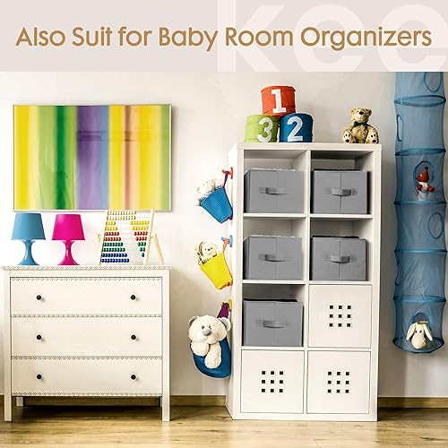 Miniatura 8 de Paquete de 6 organizadores de ropa grandes, organizador de armario y almacenamiento con asas, organizadores de cajones de tela plegables para ropa,