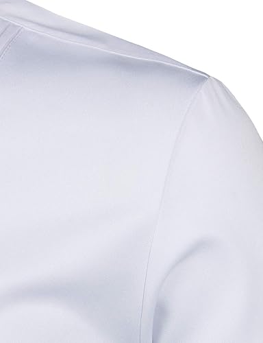 Miniatura 4 de Zeroyaa - Camisas de esmoquin de manga larga para hombre, calce ajustado