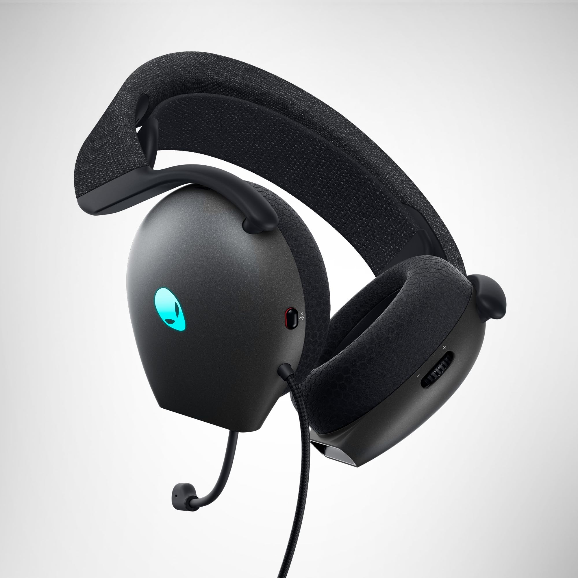 Alienware AW520H Cuffie da Gaming – Cablate con Audio Hi-Res, Dolby Atmos, Microfono Retrattile, Illuminazione RGB AlienFX, Dark Side of the Moon
