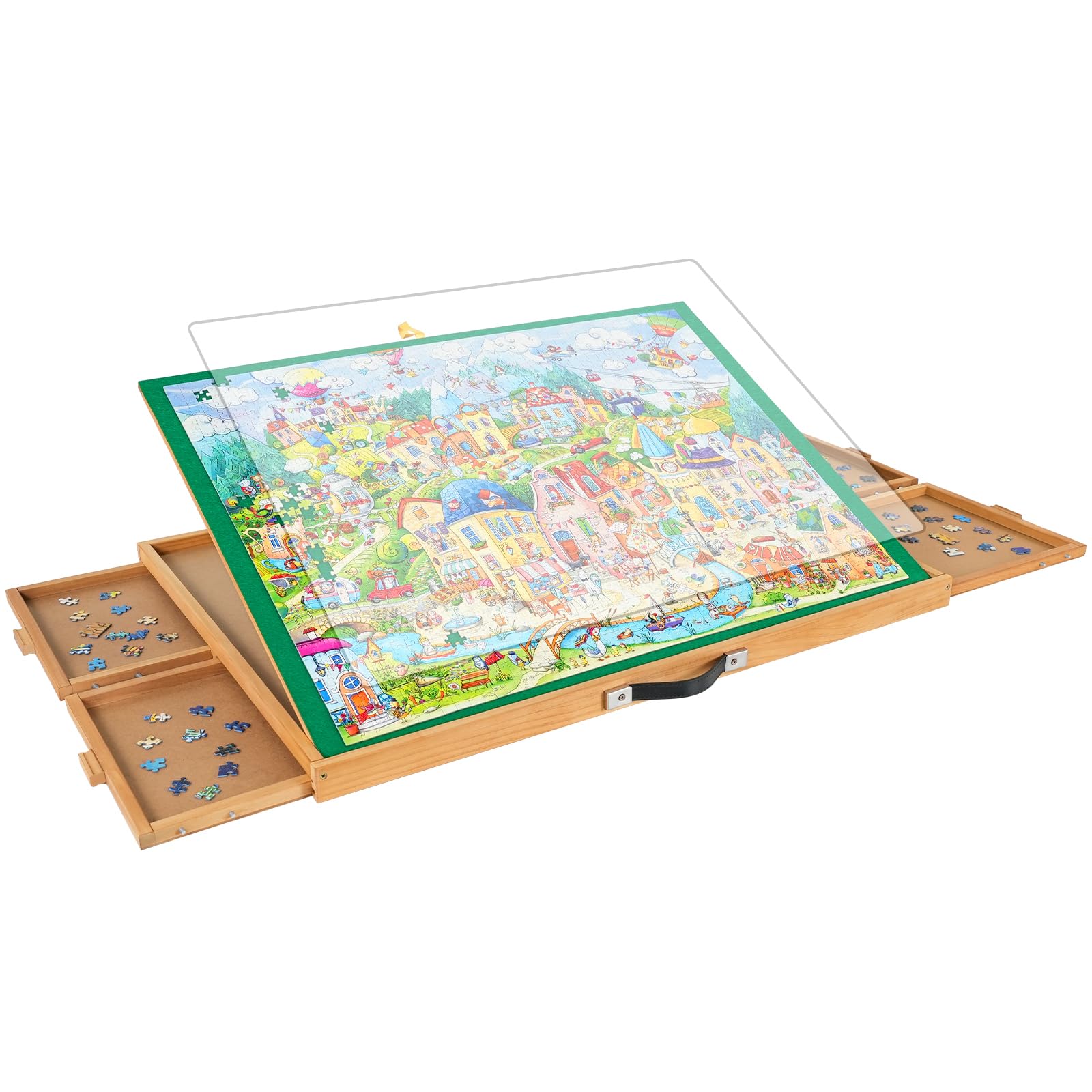 Planche de Puzzle inclinable 2 en 1, 1000 pièces, coussin de rangement de Puzzle en feutre, Portable avec 6 tiroirs, économiseur de rangement de Puzzle / Fournitures artistiques