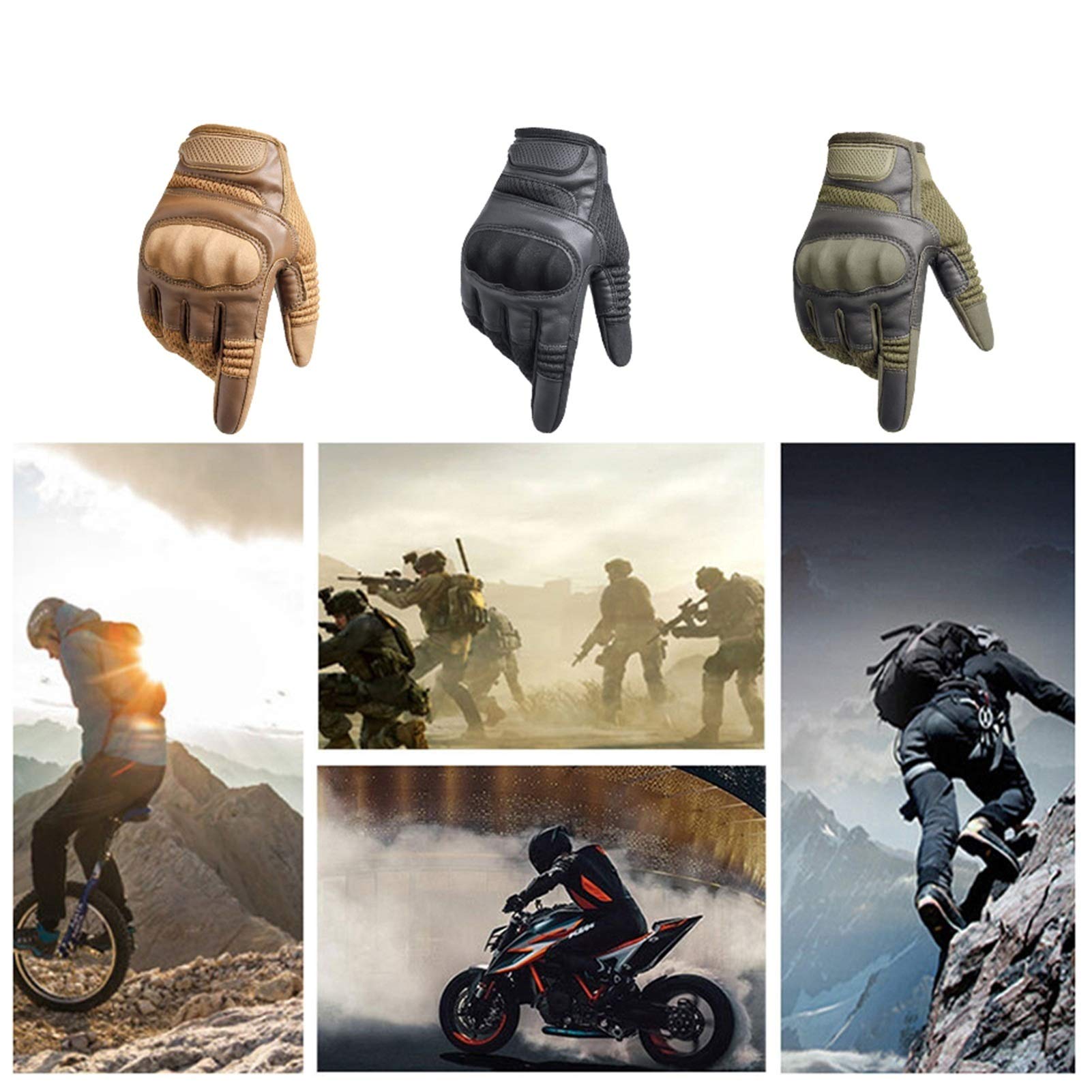 Rękawice motocyklowe, rękawice motocyklowe Rękawice motocyklowe męskie PU skórzane ekrany dotykowe oddychające twarde ochraniacze na kostki Moto Riding Gear Rękawice motocrossowe