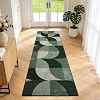 Boho Runner Rugs for Hallway 60×180 cm, Green Checkered Washable Hall Carpet Runners, Kitchen Mat Non Slip, Soft Short Pile Rug for Bedroom Laundry Entryway Bathroom Non Shedding