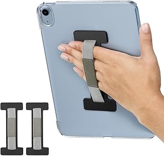 タブレットハンドストラップ MoKo 2つセット 粘着式 剥がせない強力粘着 タブレットゴムバンド 片手持ち 安全ハンドストラップ タブレットリング 6~11インチタブレット対応 iPad 11/10世代/iPad Air/Pro 11"(M3/M2)/iPad Mini7/6/5/4/kindlePaperwhite24&21/FireHD 8/FireHD 10などに適用 Black