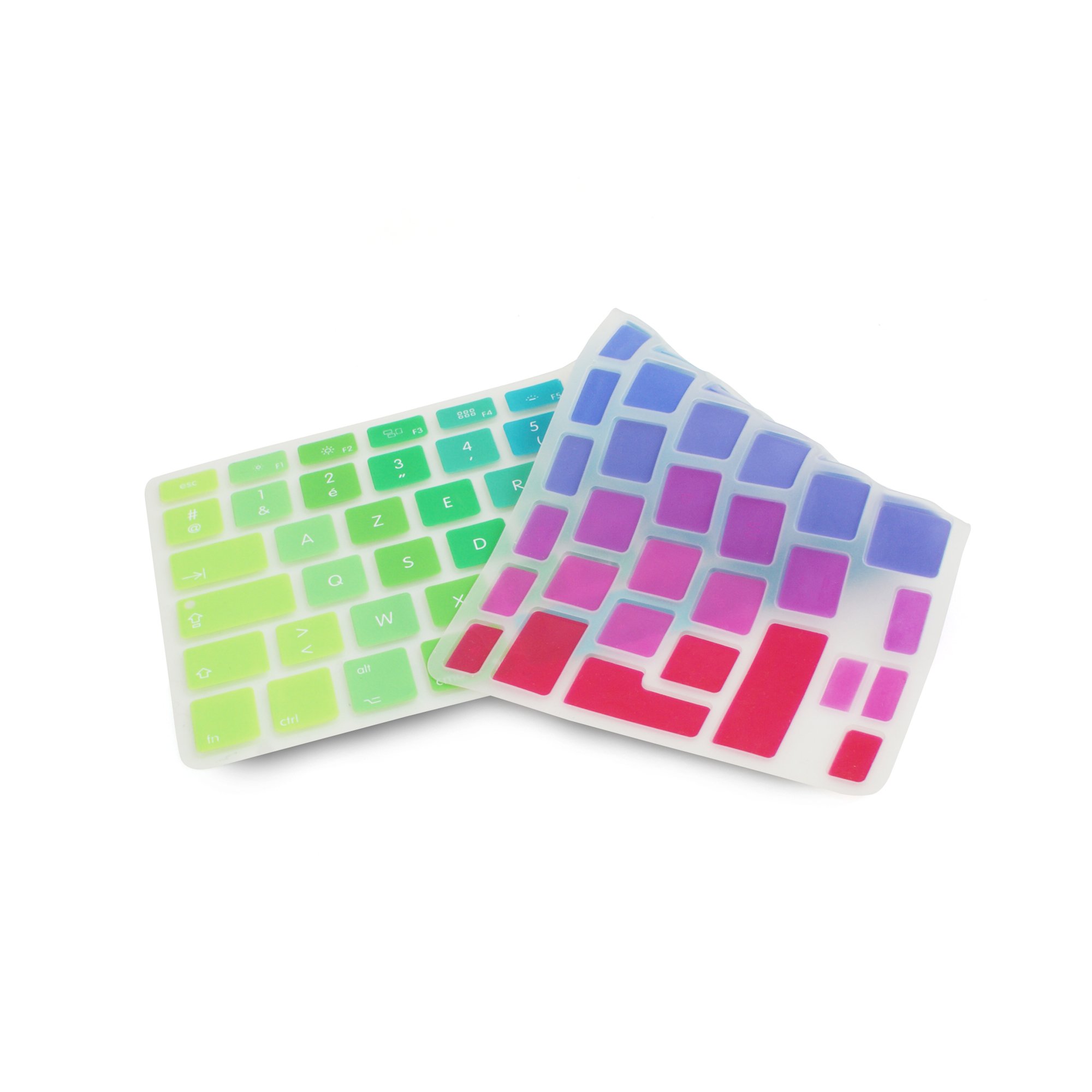 System-S - Protezione in Silicone per Tastiera QWERZT, Tastiera Francese per MacBook PRO 13" 15" 17" / iMac/MacBook Air 13" in Colori Arcobaleno