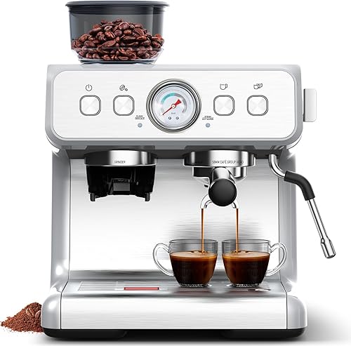 Joy Pebble Máquina de café expreso, 20 bares, máquina de café expreso profesional con molinillo de granos de café, máquina de café para espresso,