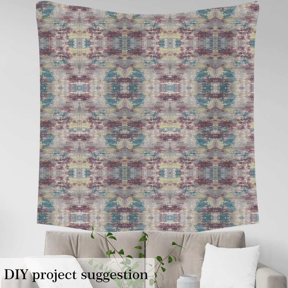 Erosebridal Watercolor Abstract Fabric by the Yard,Modern Brown Yellow Blue Upholstery Fabric for Chairs Sofa,Grunge Tie Dye Decorative Fabric,Batik Aesthetic Waterproof Fabric for Sewing,5 Yards