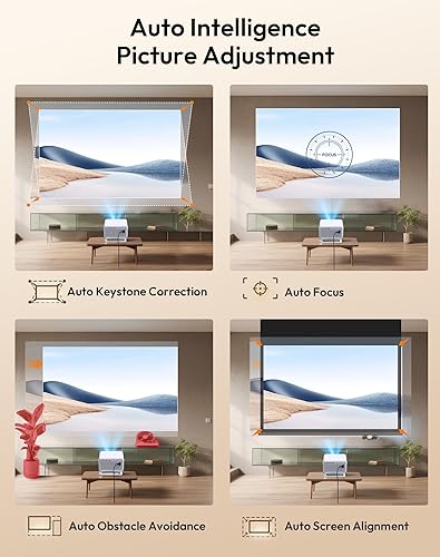 Miniatura 5 de 【Compatible with Netflix & Auto Focus】Xgody Gimbal N6 PRO 700 ANSI Native 1080P Smart Projector with WiFi 6 and Bluetooth, 4D Auto Keystone & Voice