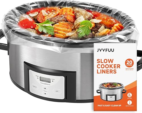 Miniatura 8 de Forros para Olla de Cocción Lenta de 6-10 Cuartos, Bolsas de Cocina de Tamaño Extra Grande 14" x 22", Forros Desechables Ovalados Grandes para Olla