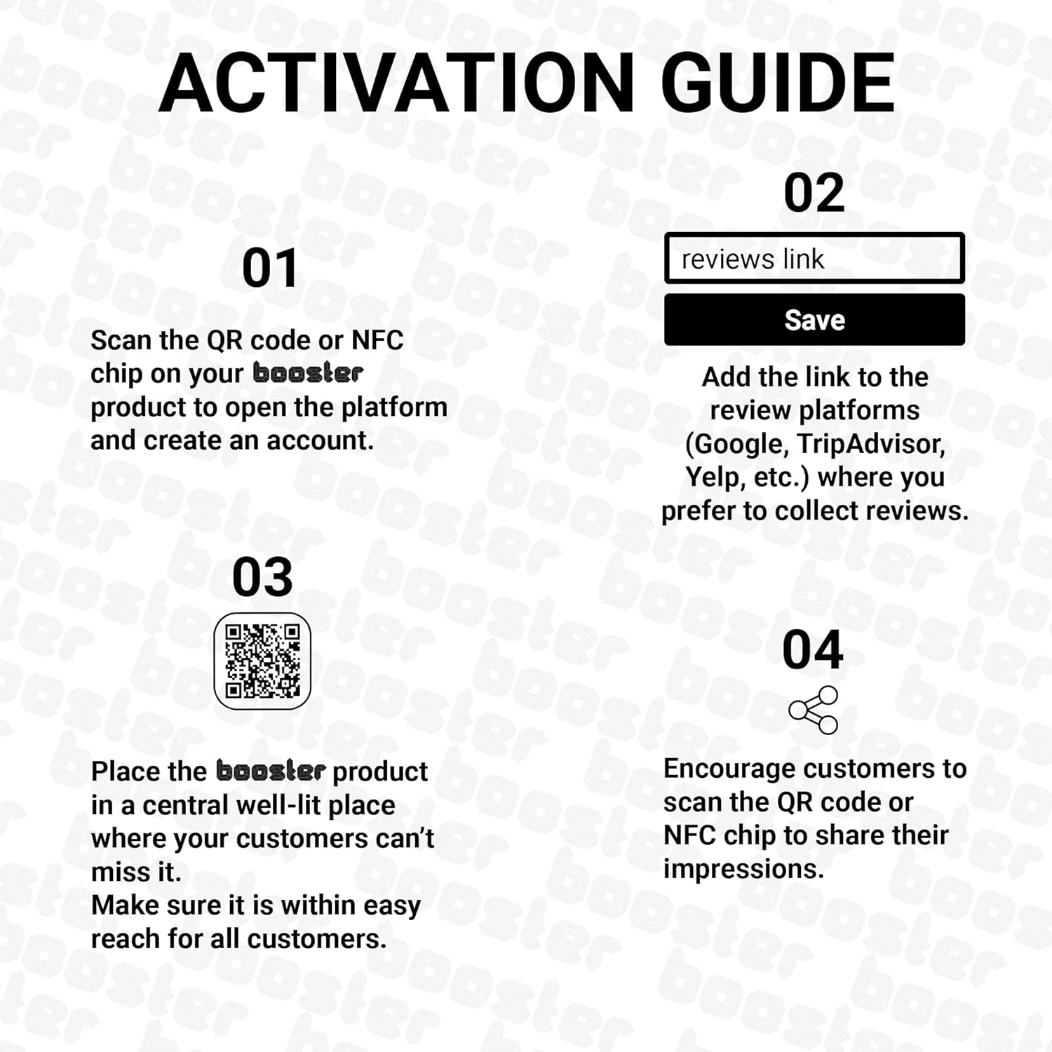 Google Review Tap Stickers by Booster Review: Smart Tap NFC & QR for Instant Reviews - iPhone & Android - Boost Business Reviews Quickly (3-Pack)