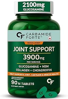 Carbamide Forte Glucosamine Chondroitin MSM - Joint Support Supplements | Joint Support, with Glucosamine Chondroitin, 3900mg Per Serving | MSM supplement for men & women – 90 Tablets