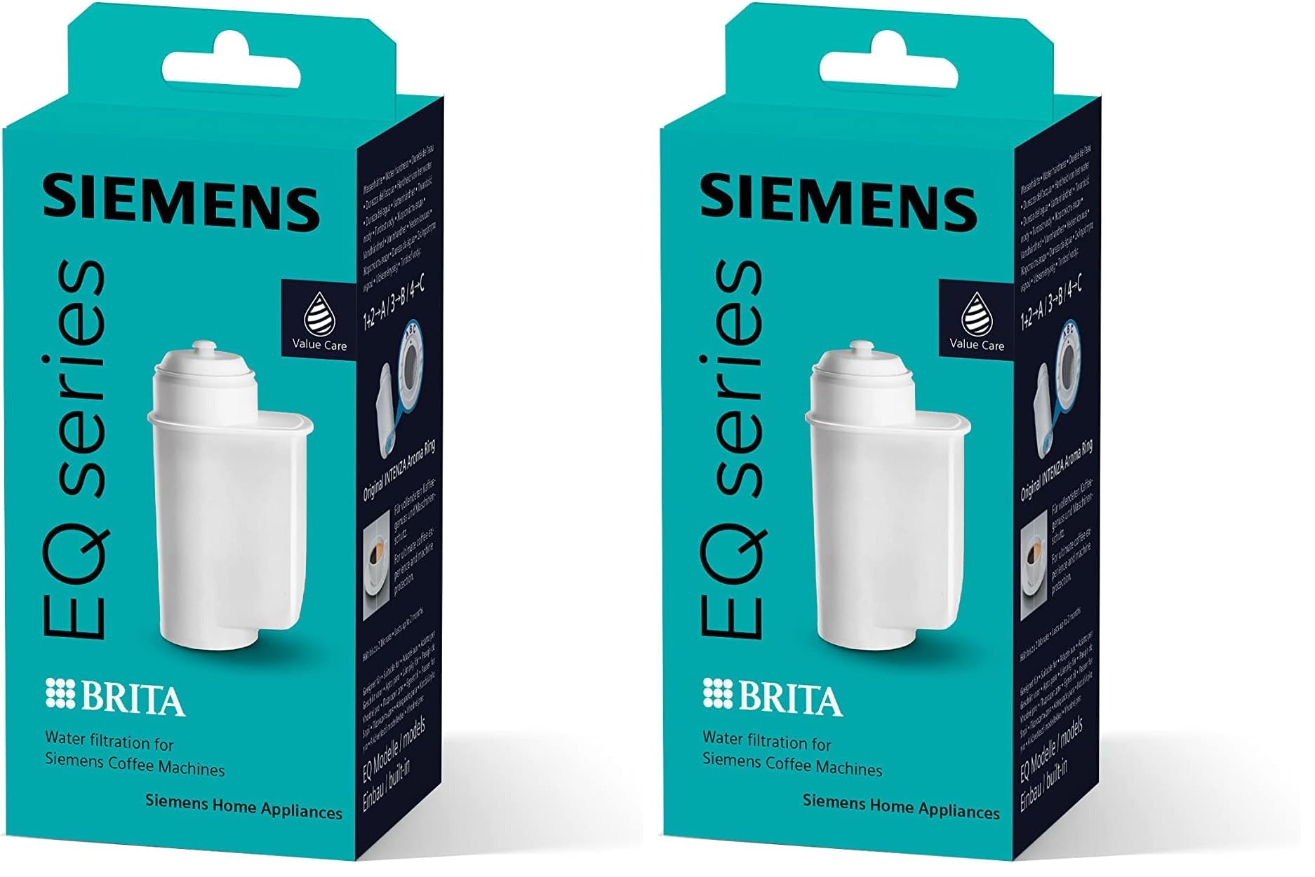 Siemens BRITA Intenza Wasserfilter TZ70003, 1 Stück, verringert den Kalkgehalt des Wassers, reduziert geschmacksstörende Stoffe, für Kaffeevollautomaten der EQ. Serie und Einbauvollautomaten, weiß