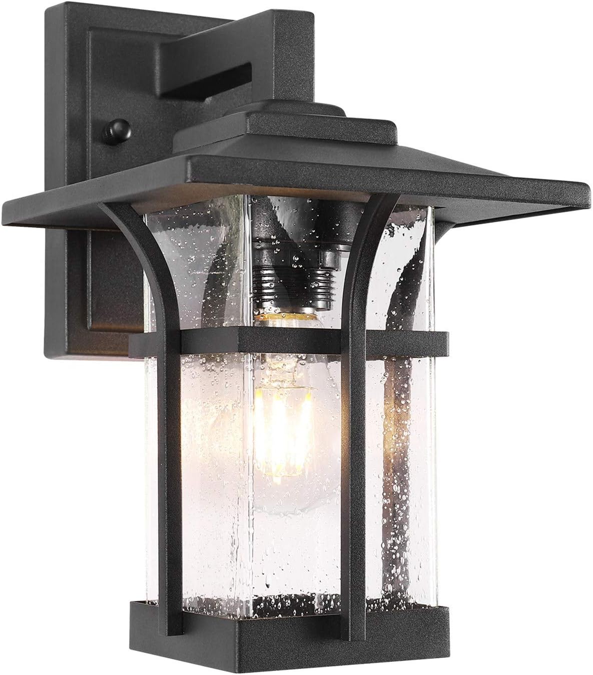 Flash Sale Outdoor Wall Porch Light ,Led Wall Lantern , Wall Sconce for Porch , Seeded Glass , E26 Socket（Bulb NOT Included）, Suitable for Wet Location, Black Powder Coat Cast Aluminum (1pack)