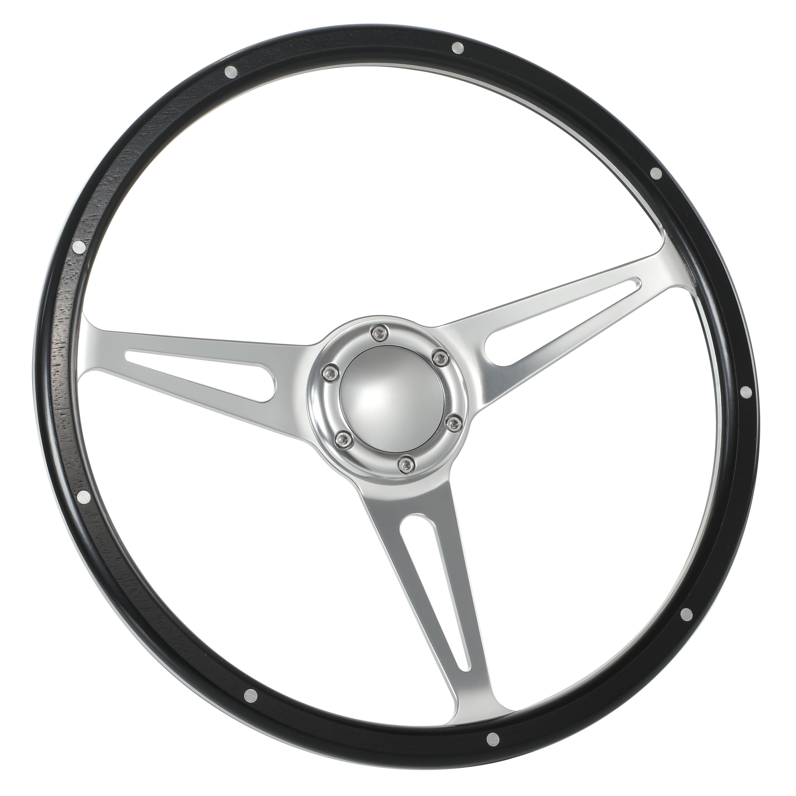 15 inch Laminated Black Forest Wood Steering Wheel