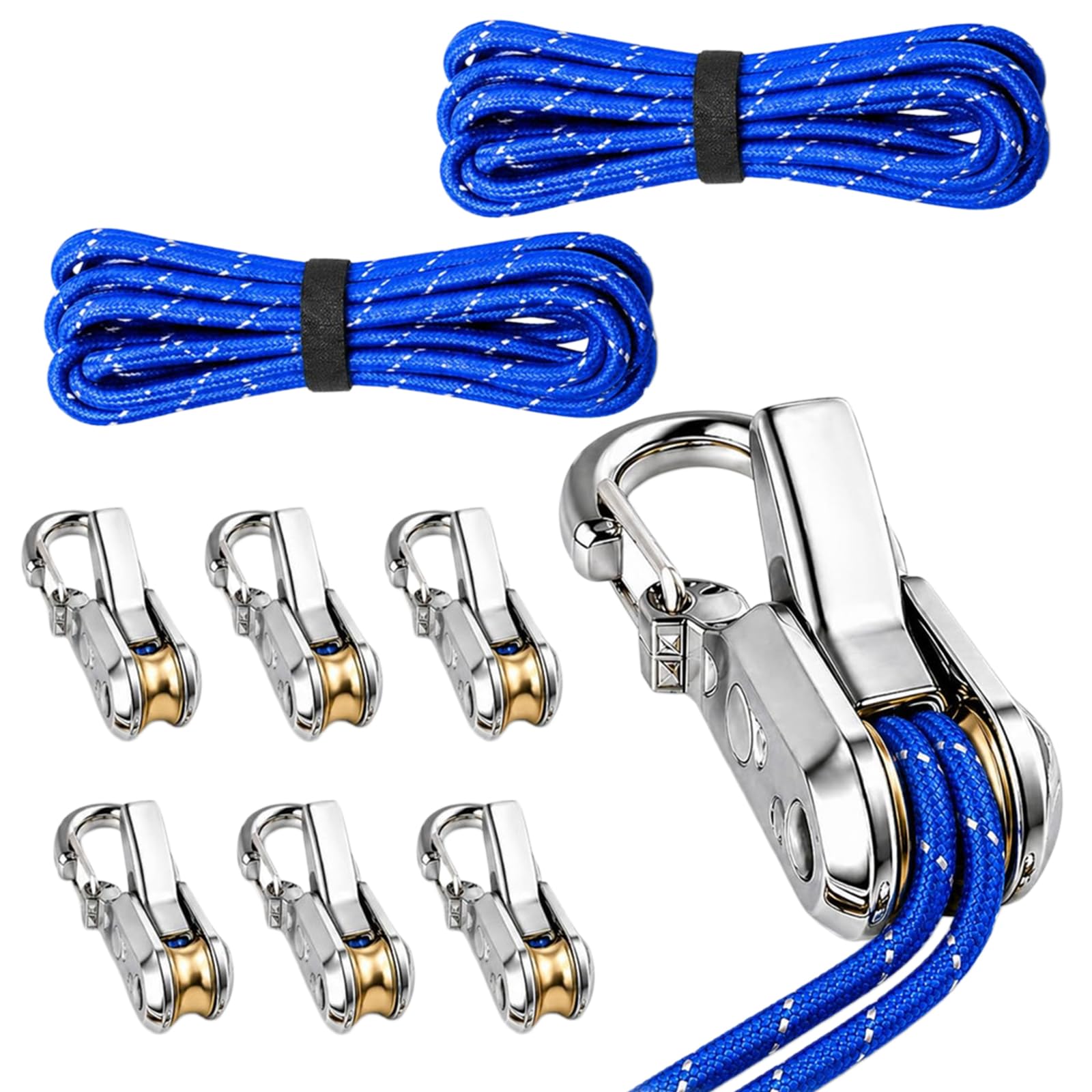 Upgrade Rope Rollers 6 Pack Paracord Adjusters, Rope with Roller Tensioner Tightening and Cinching Tool for Camping, Tarps, Guy Lines, Boating & Outdoor Gear