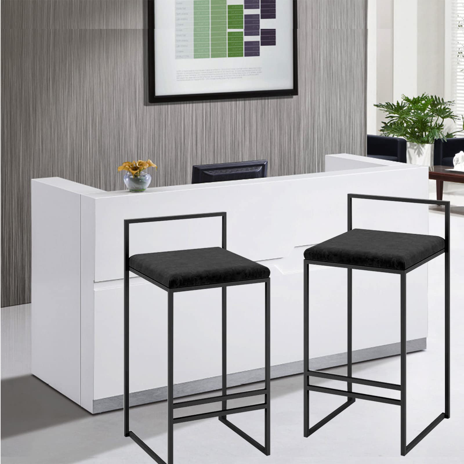 Tabourets de bar 66 cm rembourrés pour éliminer le mal de dos en cuisine