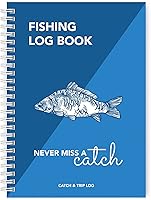 Fishing Log Book - Medium Spiral Notebook (8.3x5.5") 104 Pages for 52 Trips, Catch Tracker for Anglers