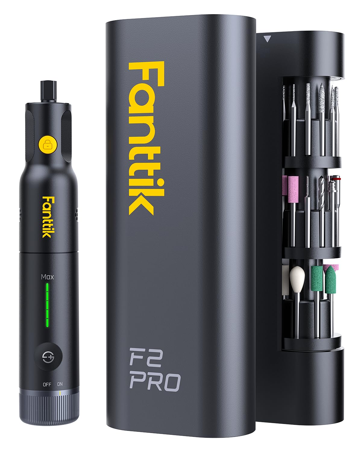 Fanttik F2 PRO Akku Multifunktionswerkzeug, starker Magnetmotor, Revostor-Hub, Rotationswerkzeug Set mit 5 Gang (25000 U/min), zum Schleifen, Polieren, 3D-Druck, Bohren, Schnitzen, Schneiden