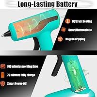 Vista 4 de MONVICT - Pistola de silicón inteligente con apagado automático, kit de mini pistola de pegamento sin cable con batería de 2.2A, bolsa