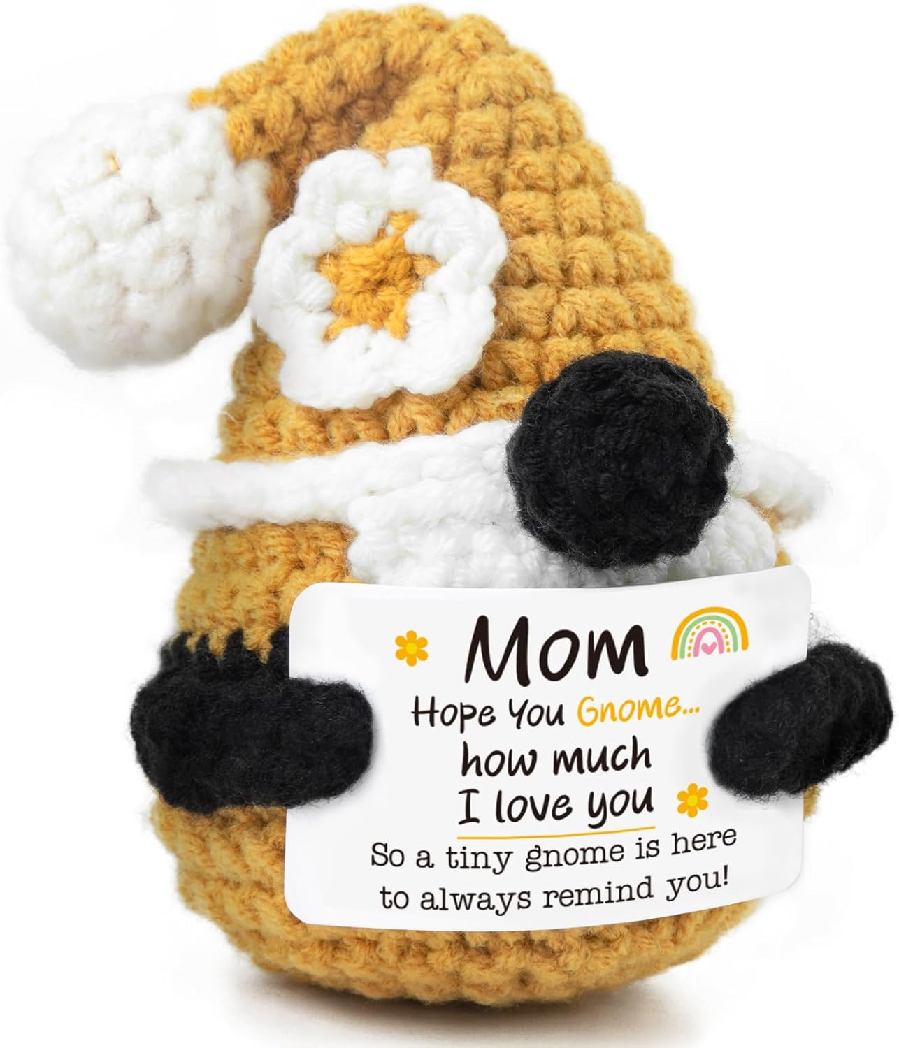 Mom Gifts Crochet Gnome Doll for Mothers Day Birthday, Funny Handmade Gnome Gift for Mom from Daughter Son, Cute Mother Mama Christmas Stocking Stuffers Easter Basket Stuffers