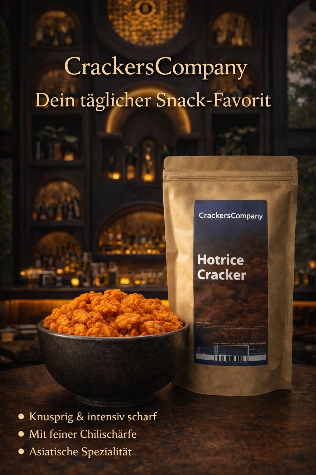Reiscracker scharf Hotrice Cracker pikant würzig exotisch Reiskräcker vegetarisch laktosefrei 2.5kg
