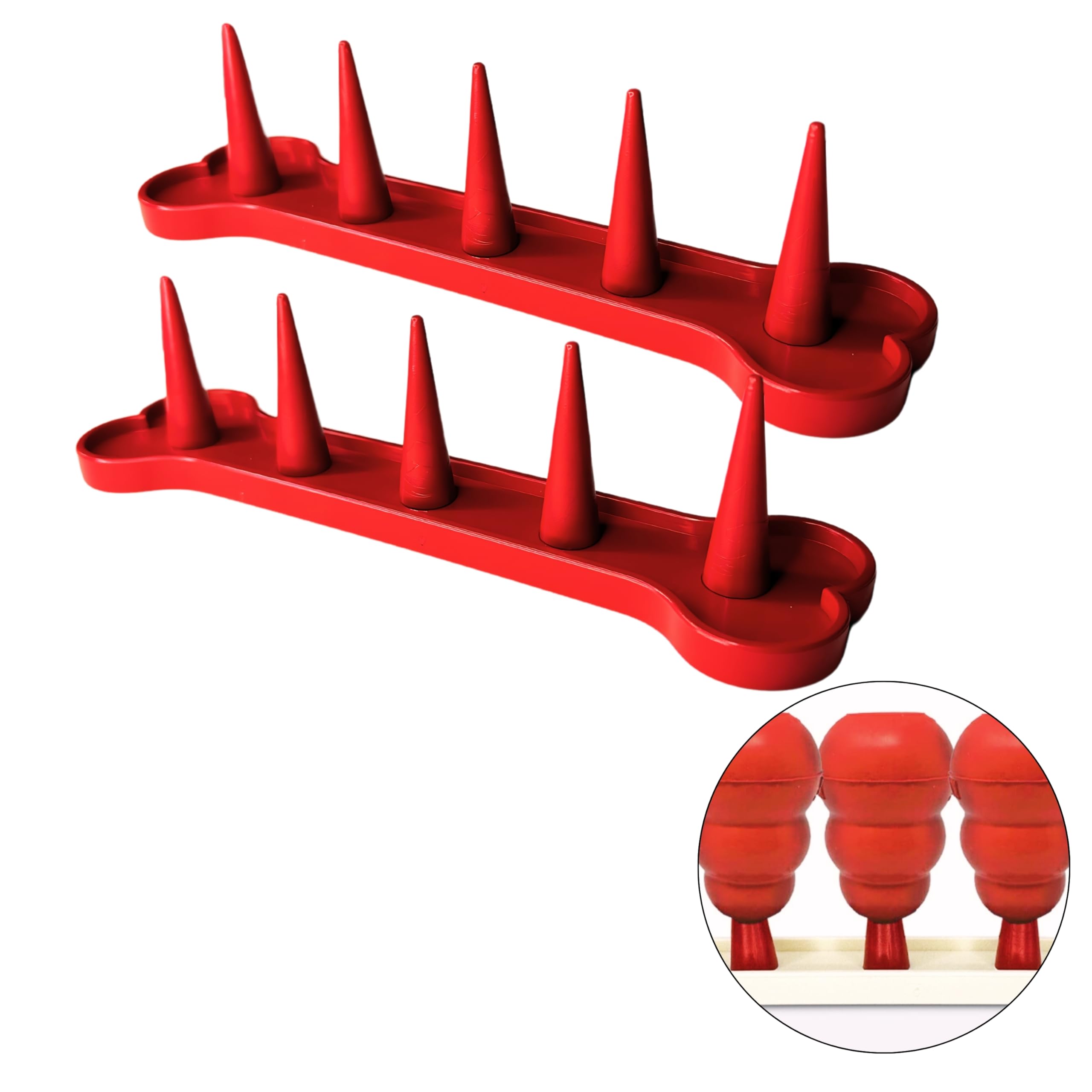 Gracie To The RescueStuffing Freezer Holder, Stuffable Dog Toy Stand, Dog Chew Holder, Plug Holder, Dog Accessory, Designed for fillable Dog chew Toys, Dog Frozen Treat Holder (Two Pack Solid Red)
