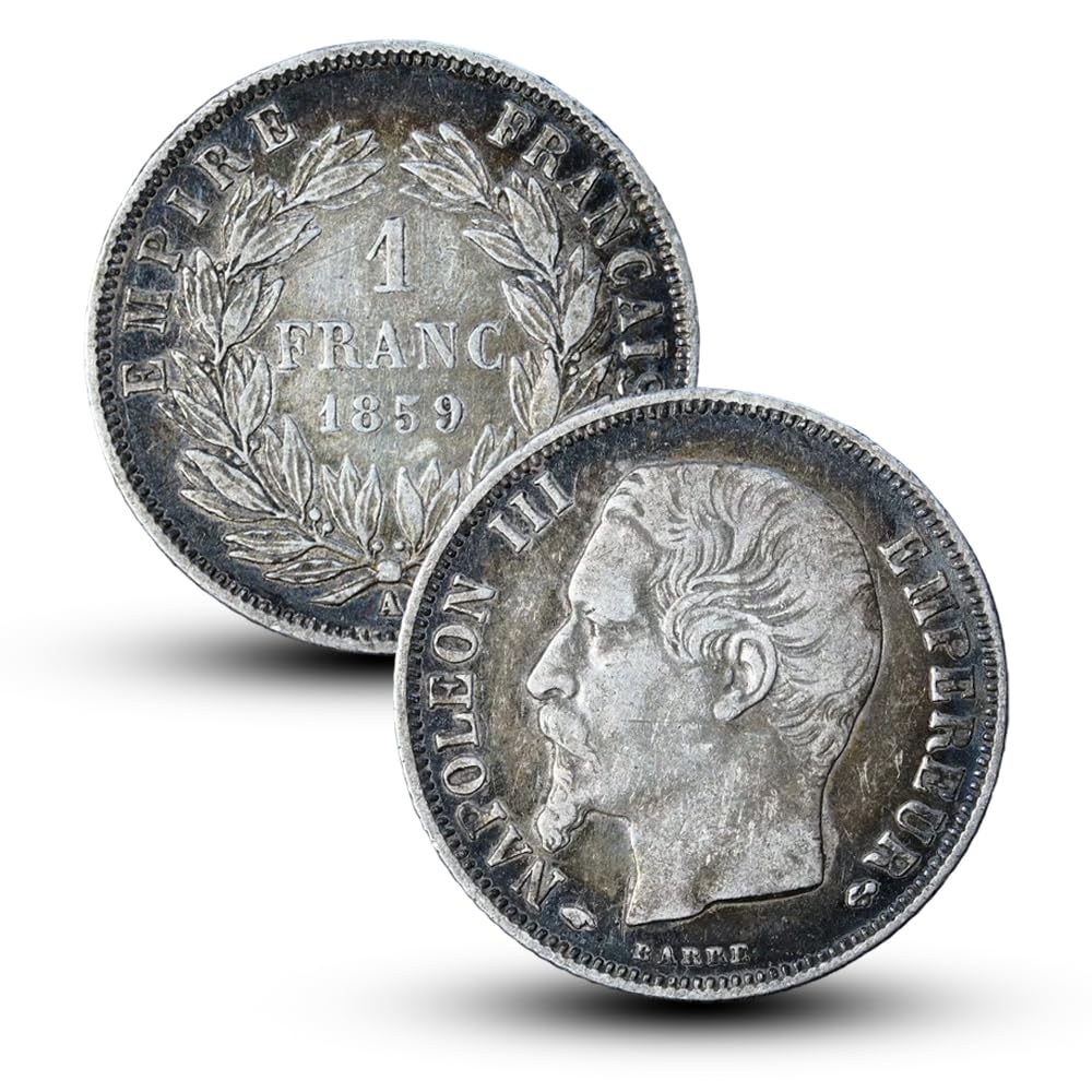 Pièce de Monnaie Ancienne française, Collection de pièces en Argent européennes, pièce Ancienne pour collectionneurs, Monnaie Antique, Cadeau Historique (France-1859)