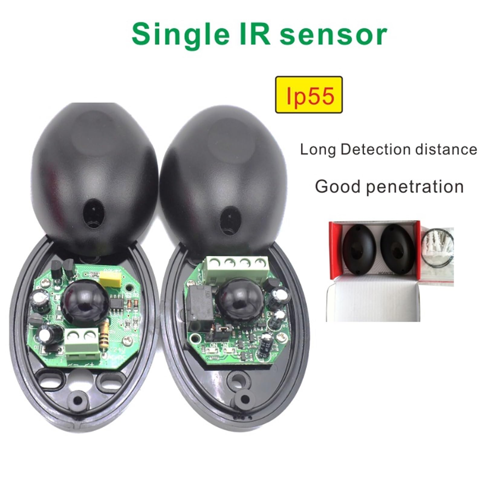 ABO-20L - Fotocélula de seguridad para puerta de ascensor, sensor de seguridad automático, sensor de haz infrarrojo, fotocélula de 15 m, rango de detección