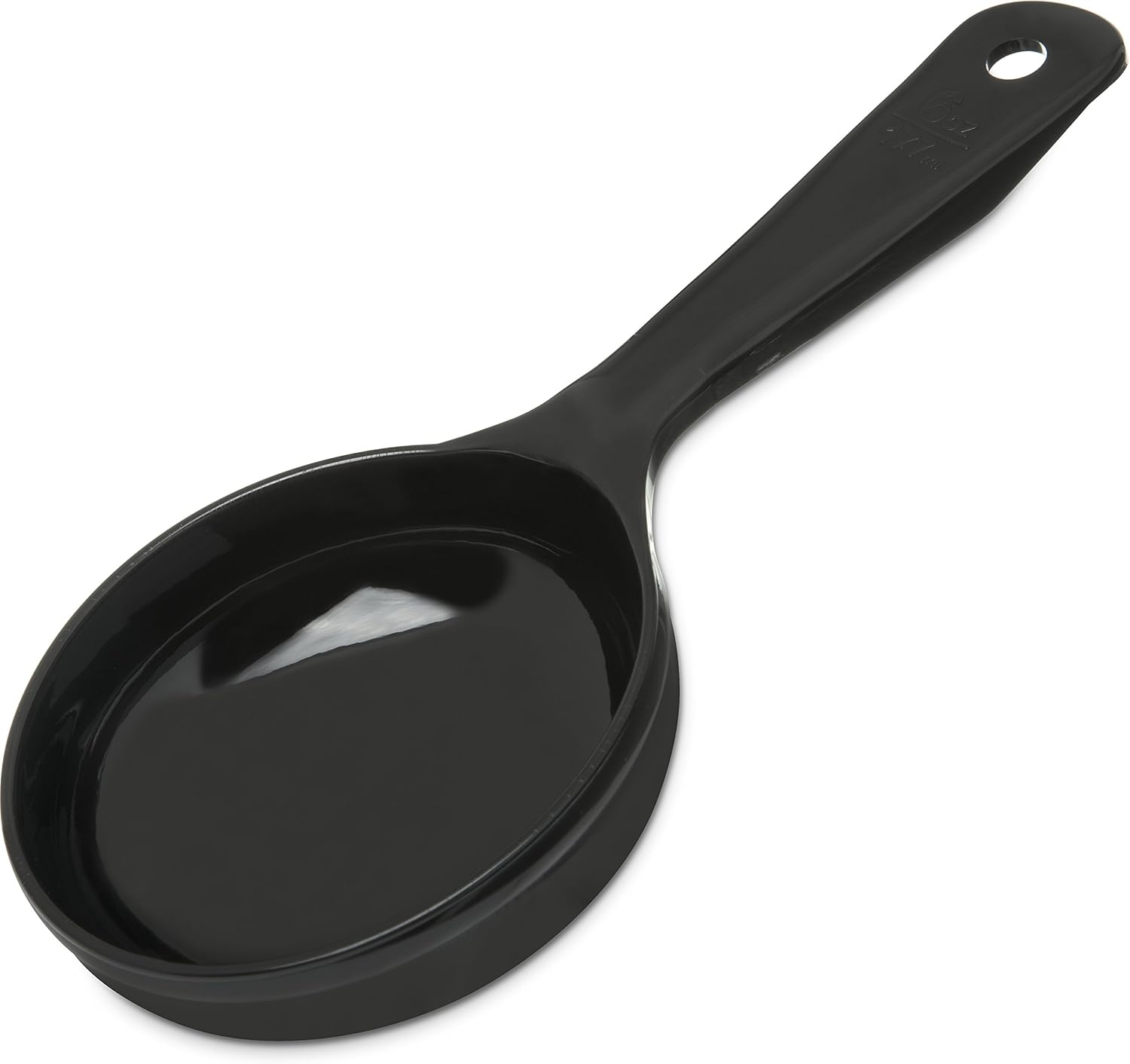 Carlisle FoodService Products 493003 Measure Miser Solid Short Handle Measuring Spoon, 6 Ounces, Black (Pack of 12)