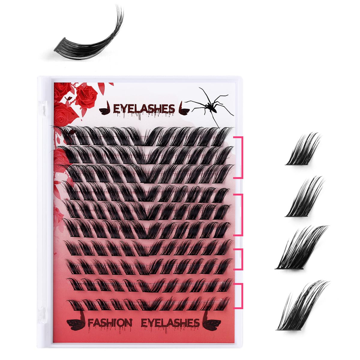 Generic DIY Self Adhesive Eyelashes 120Pcs Lash Clusters Eyelash Extension Kit 12-18mm D Curl Individual 3D Angel Wing