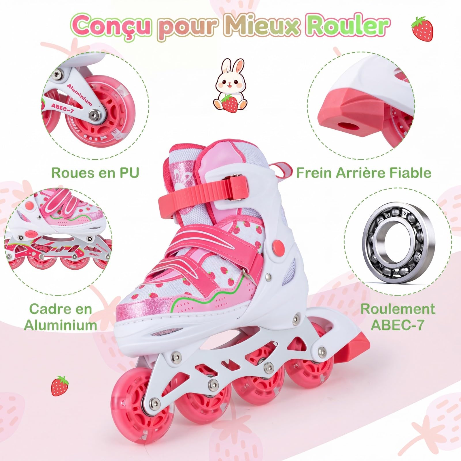 COSTWAY Patins à roulettes pour Enfants de 5 à 14 Ans