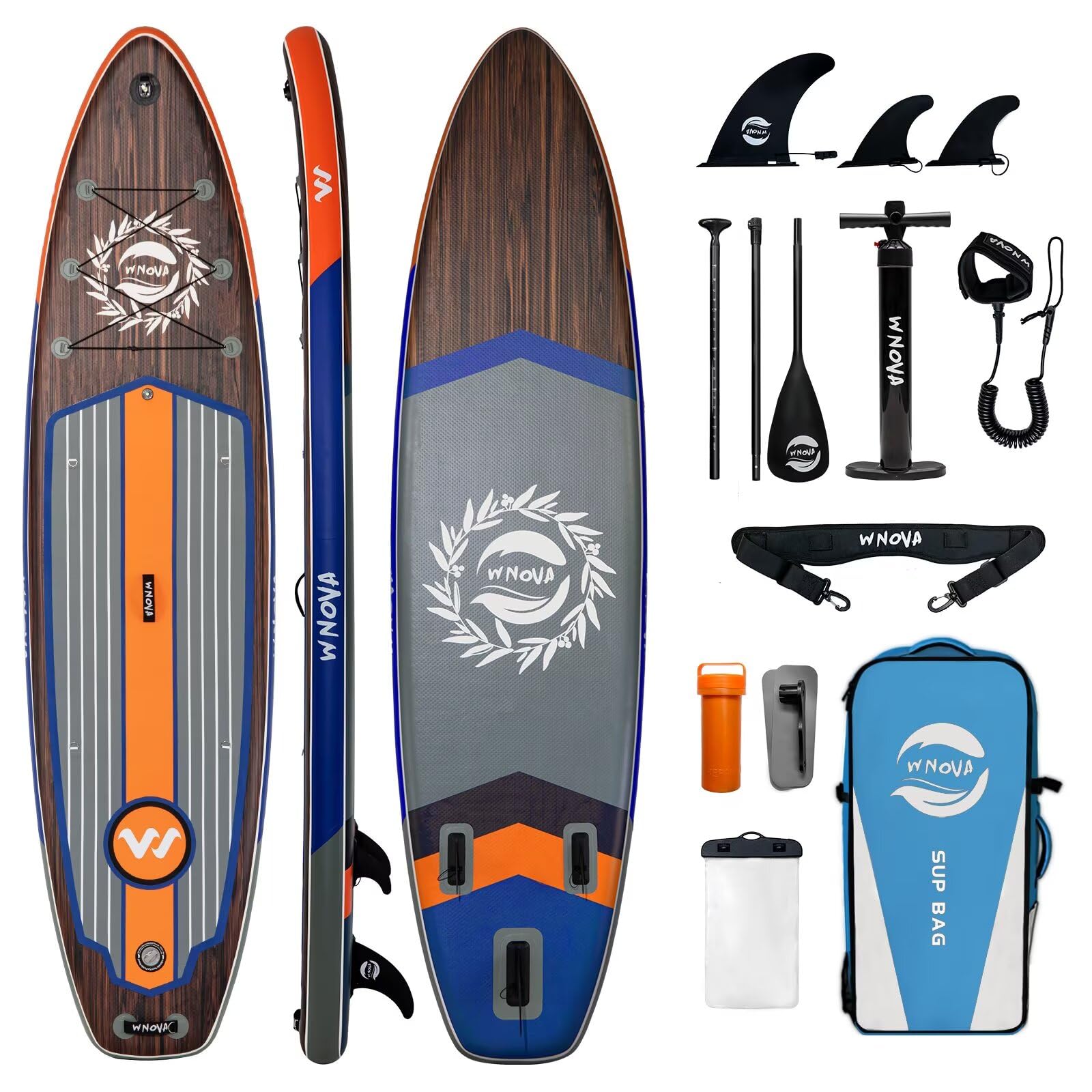 extra wide inflatable paddle board, 11' x 34" x 6" stand up paddle board for adults, sup accessories with camera mount, 2+1 family for lake, ocean, sea