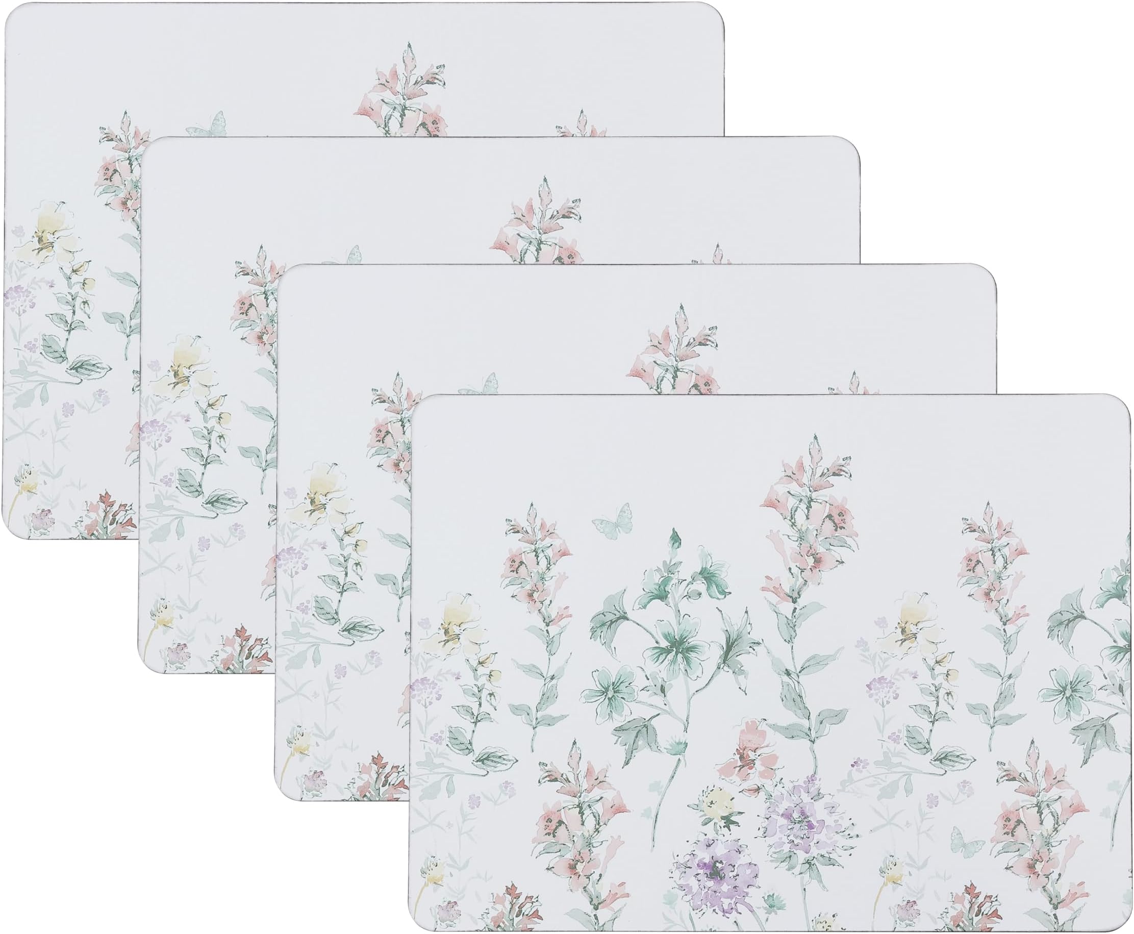 Cork Placemats 16 x 12-inch for Kitchen and Dining Tables, Heat Resistant, Durable, Easy Clean, Set of 4, Wild Meadow