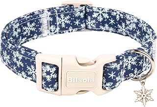 Christmas cotton dog collar with seasonal charm