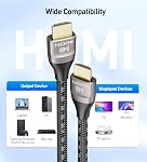 Cable Matters Premium Braided 48Gbps Ultra HD 8K HDMI Cable 6.6 ft / 2m with 8K @120Hz, 4K @240Hz and HDR Support for PS5, Xbox Series X/S, RTX3080 / 3090, RX 6800/6900, Apple TV and More in Black