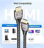 Vista 6 de Cable Matters Cable HDMI ultra HD 8K trenzado prémium de 48 Gbps de 6.6 pies / 6.6 ft con 8K @60Hz, 4K @240Hz y soporte HDR para PS5, Xbox Series