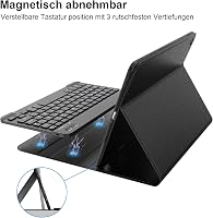 FOGARI Bluetooth Billentyűzetes Tok iPad 10.2/10.5 Készülékekhez - Német QWERTZ, Levehető, Újratölthető, Kompatibilis 9/8/7 Generációs iPad, 5
