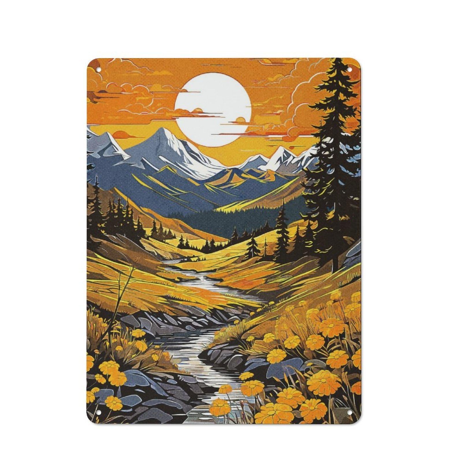 Junmoney Morning Wild Vintage Metal Plaque 40X30cm For Hobby Room Or Studio, Suited To Hobby Room Decor Fans