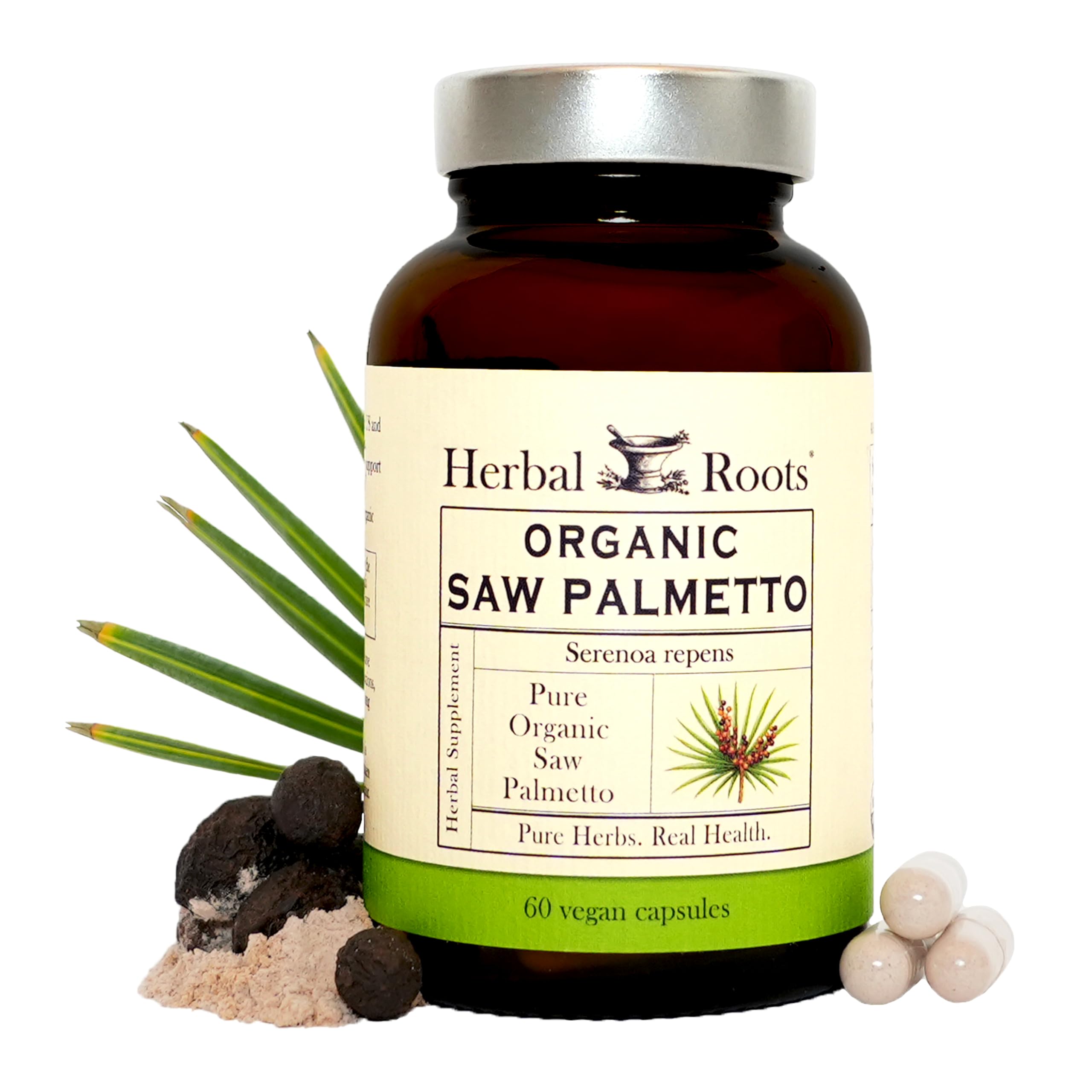 Organic Saw Palmetto Capsules | 1,000mg per Serving | 60 Organic Vegan Capsules