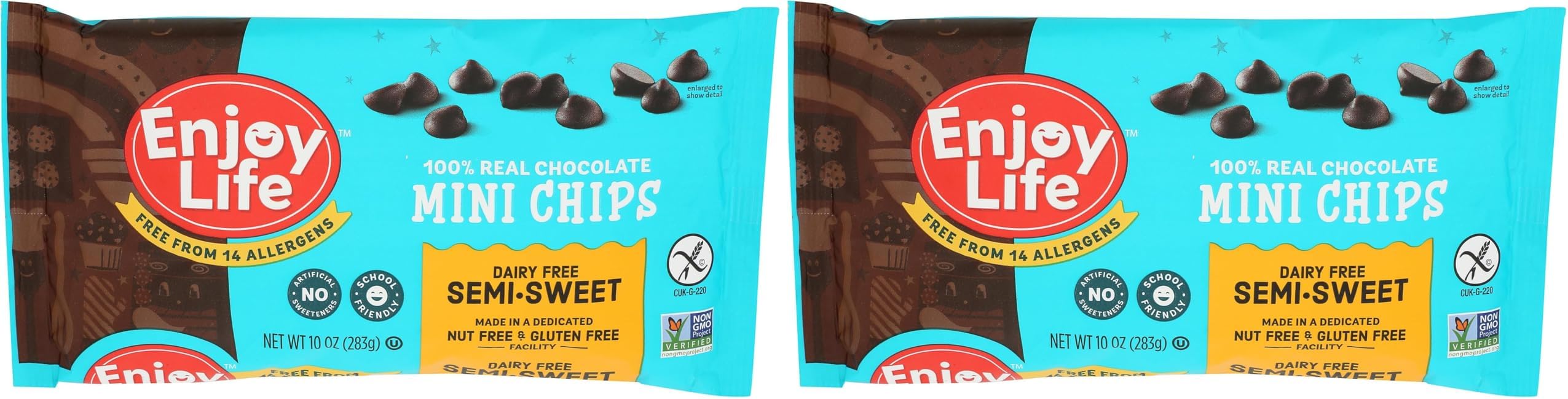 Enjoy Life Semi Sweet Chocolate Mini Chips, 10 oz (Pack of 2)