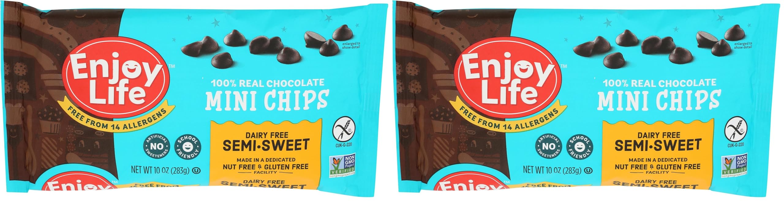 Enjoy Life Semi Sweet Chocolate Mini Chips, 10 oz (Pack of 2)